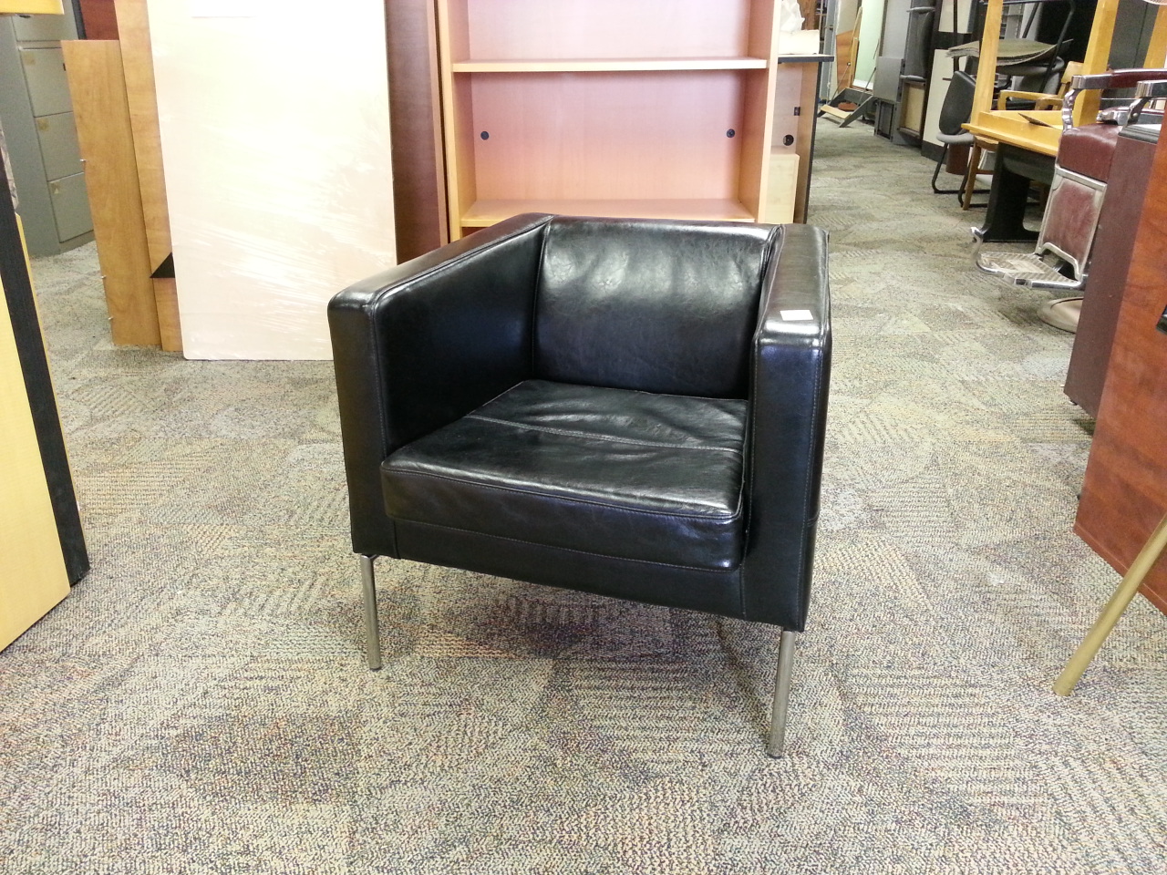 Ikea leather club hot sale chair
